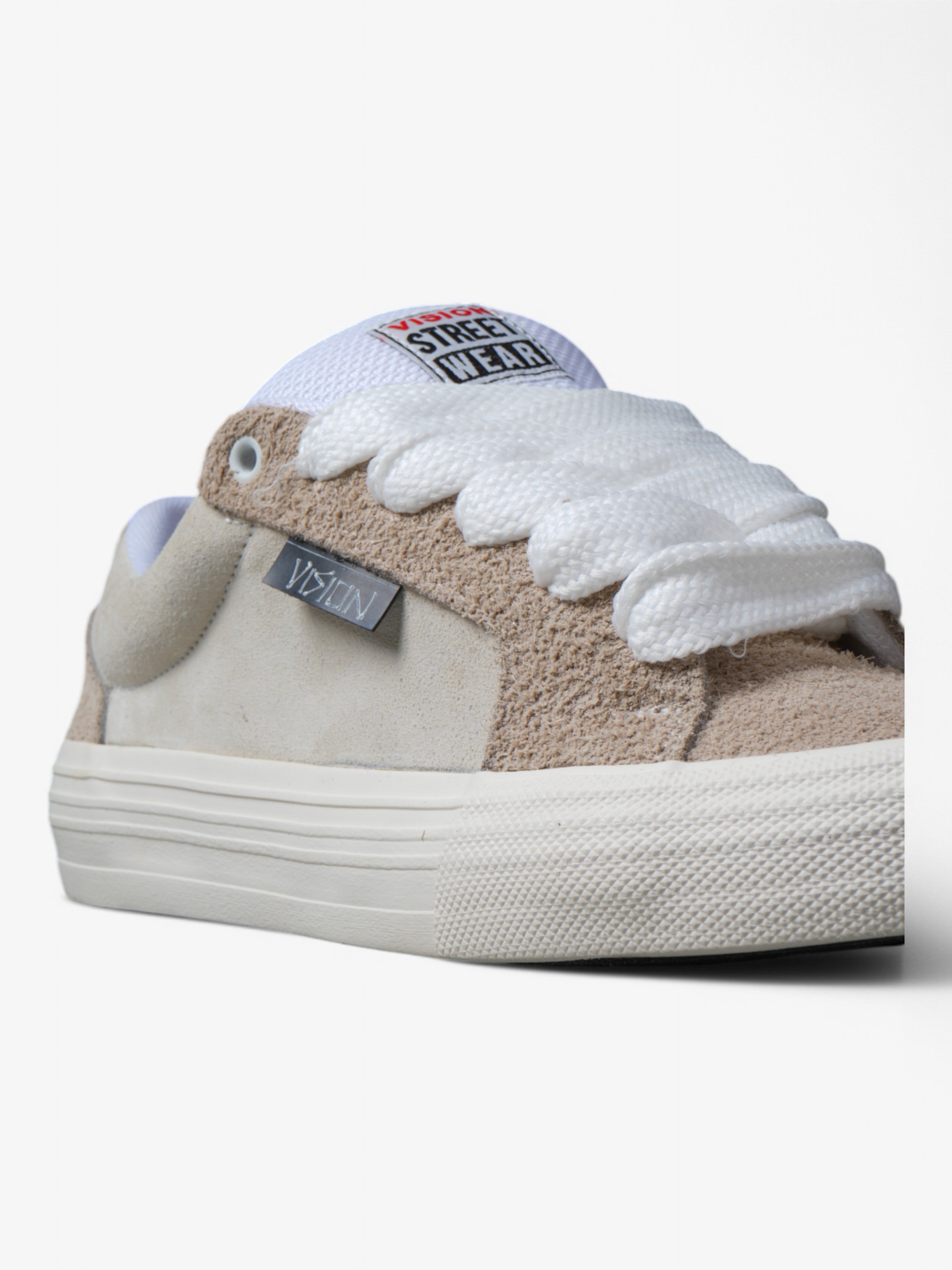 Vision Street Wear Odd Cirkus Suede Skate Shoes - Beige Color for Men & Women | Comfortable Sneakers for Skateboarding, Streetwear Fashion & Casual Wear