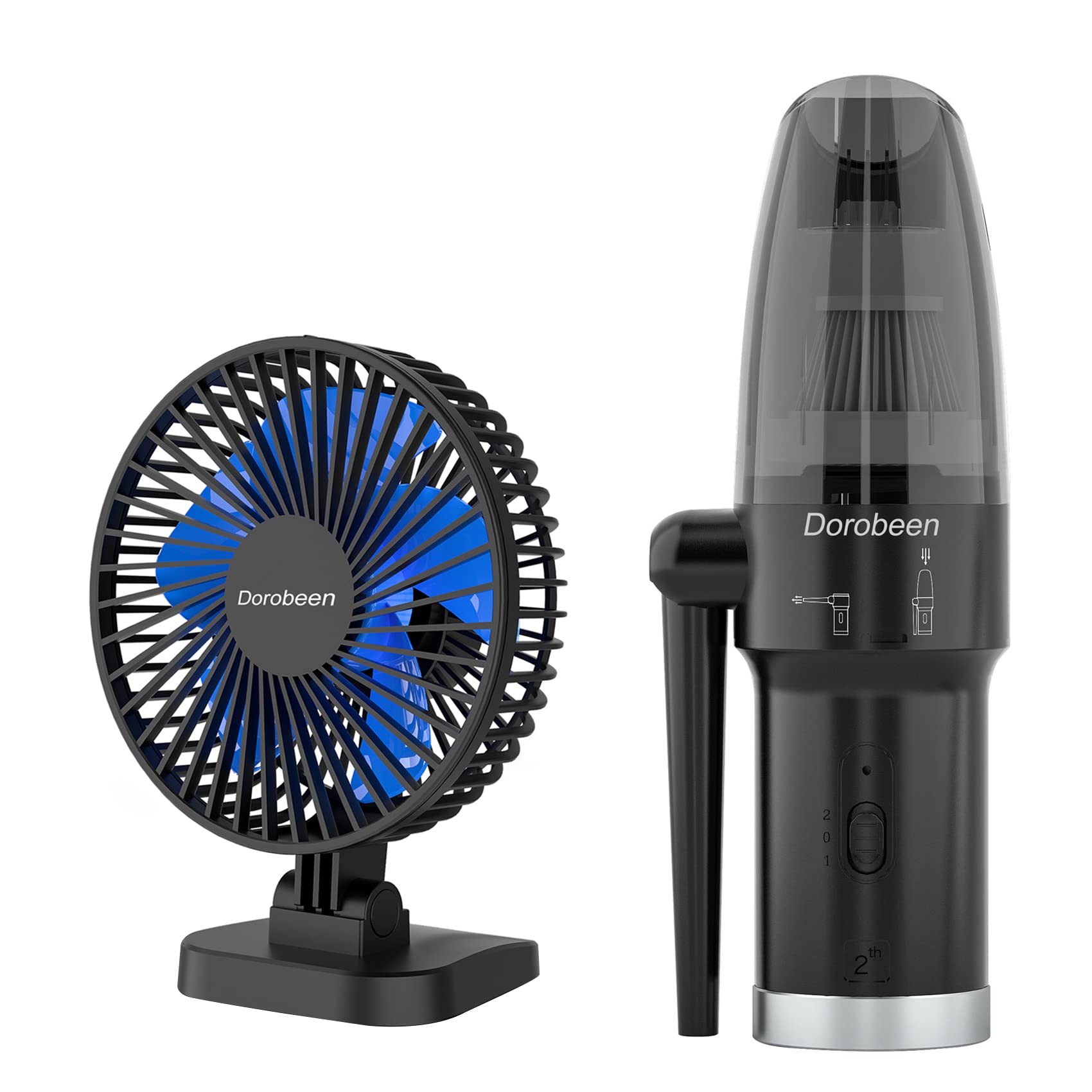 2-in-1 Compressed Air Duster & Portable Mini Fan - Powerful Cleaning Tool for Electronics, Keyboard, PC, Laptop - Perfect for Office, Home, Gaming Setup & Workspace Maintenance