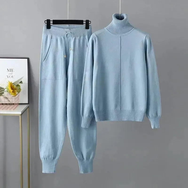 Women's Casual Knit Two Piece Set - Soft & Comfortable Sweater and Pants Outfit for Lounge, Travel & Everyday Wear