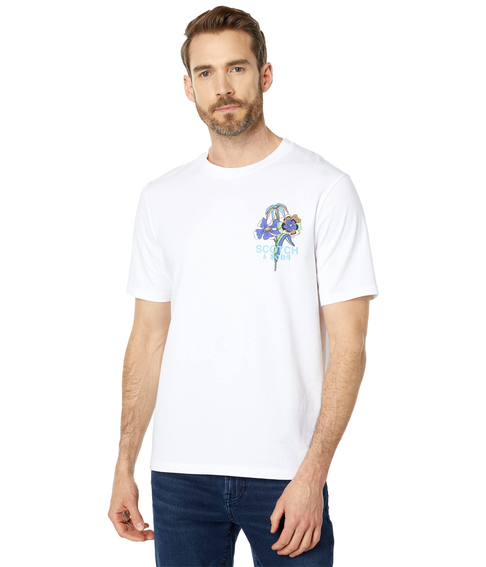 Scotch & Soda Men's Regular Fit Graphic Print T-Shirt - Stylish Casual Tee for Everyday Wear & Street Fashion
