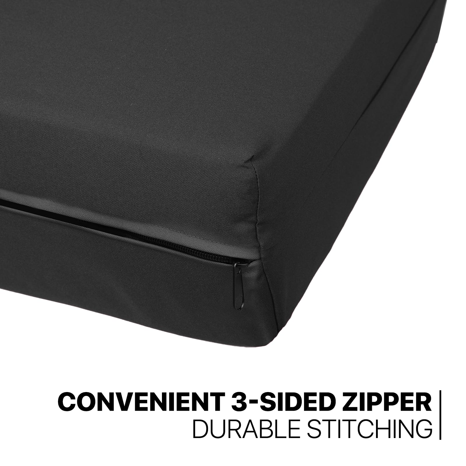 MoNiBloom Twin Futon Cover - Stretch Armless Sofa Slipcover with Zipper, Washable Furniture Protector for Jackknife RV, Couch, Kids & Pets (Black) - Perfect for Living Room, Dorm, RV & Home Decor