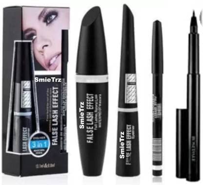 SMIETRZ 4-in-1 Matte Liquid Eyeliner, Mascara, Kajal & Eyebrow Pencil - 4.5ml Black | Waterproof Smudge-Proof Makeup Kit for Dramatic Eye Looks | Perfect for Daily Use, Parties & Special Occasions