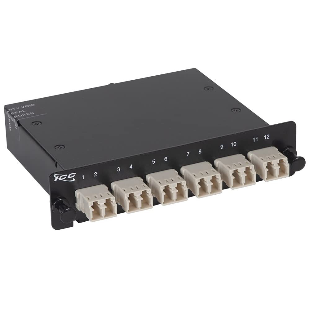 ICC Classic LC-MPO Fiber Optic LGX Compatible Cassette - Beige Multimode Adapters with 12 OM1 Fibers for High-Speed Data Center & Network Connectivity