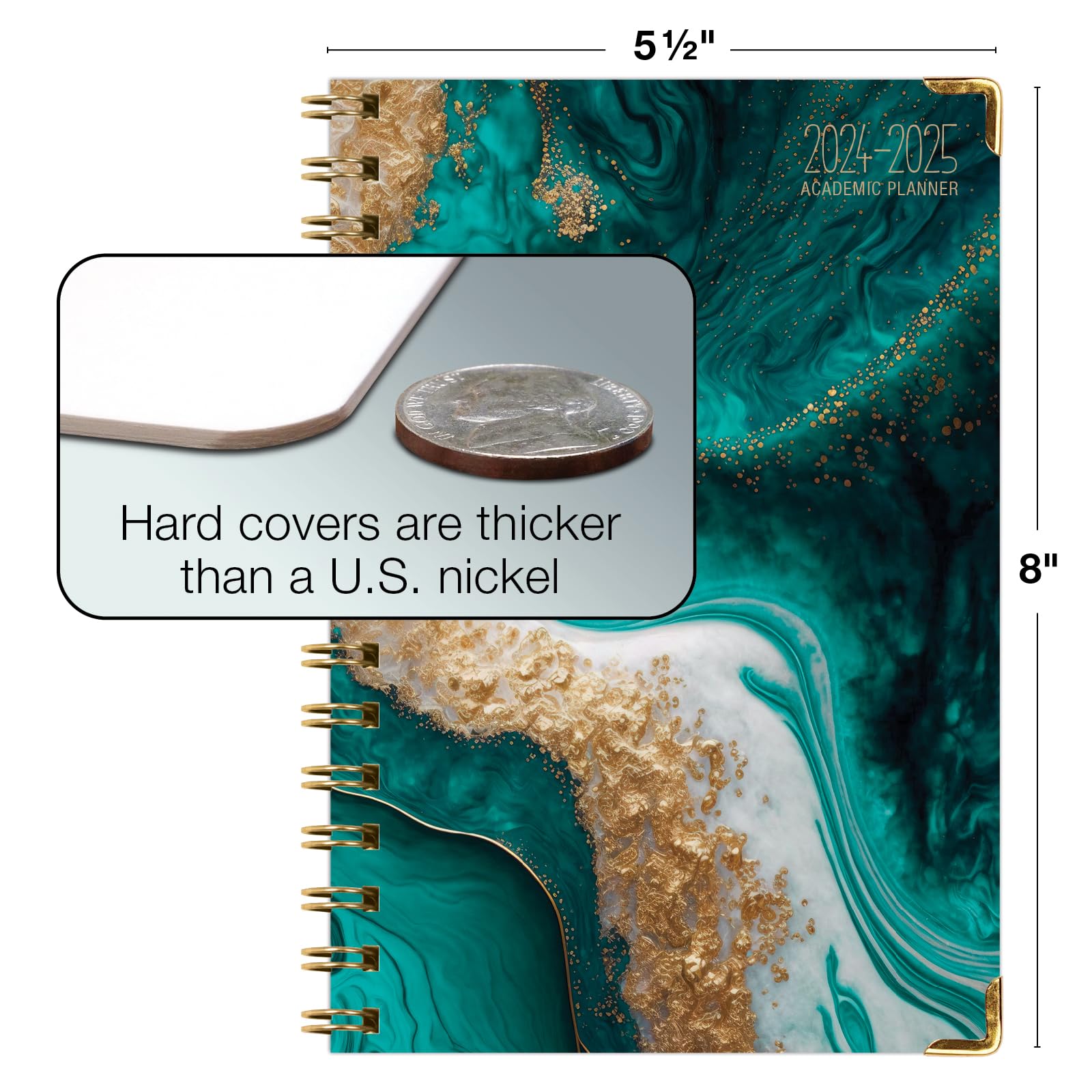 2024-2025 Academic Year Hardcover Planner - June 2024 to July 2025, 5.5