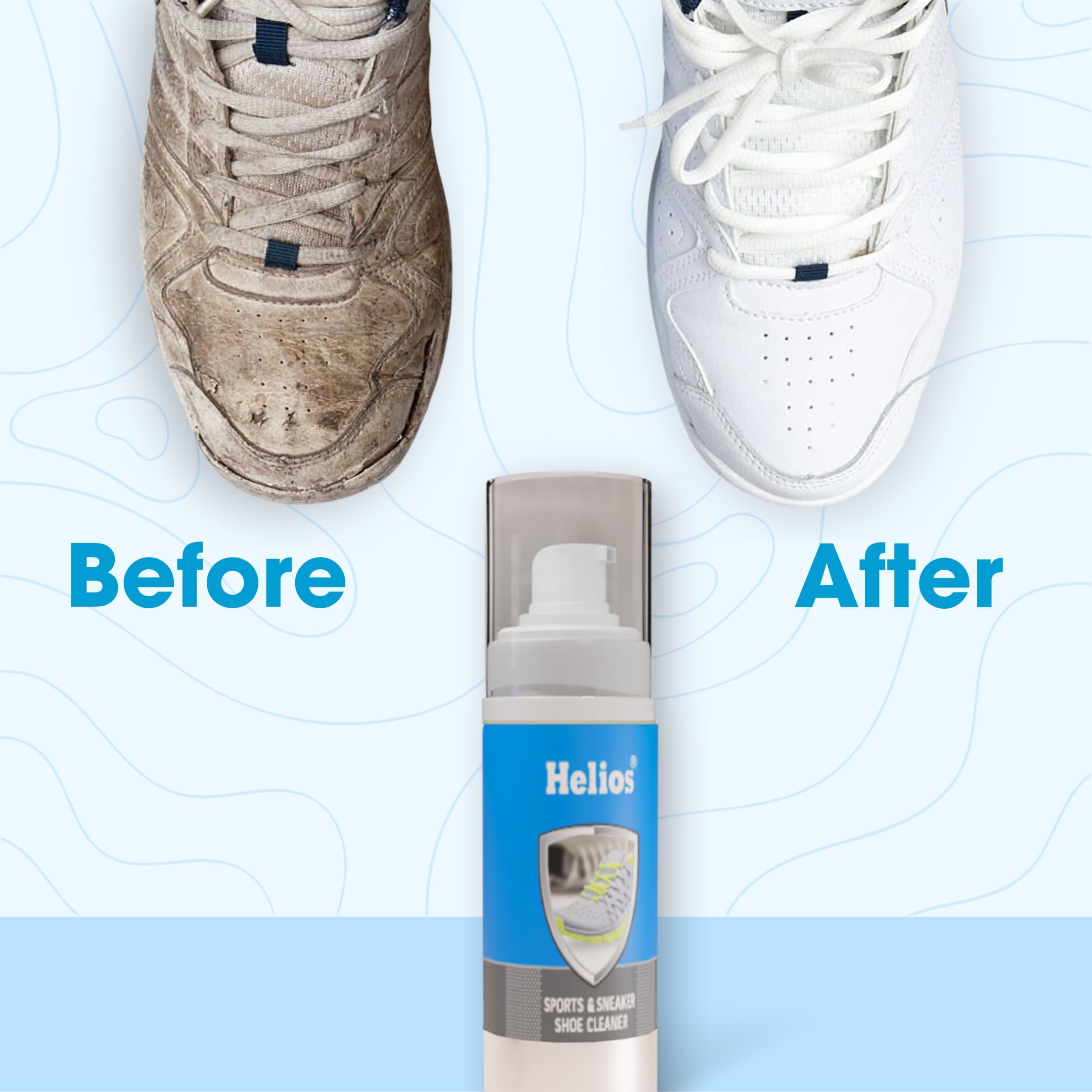 Helios Shoe Cleaning Kit - 150ml Sneaker Cleaner & Wooden Brush for Sports Shoes | Complete Sneaker Care Kit for Men & Women | Perfect for Cleaning White Shoes, Leather & Canvas Sneakers | Ideal for Gym, Running & Daily Use