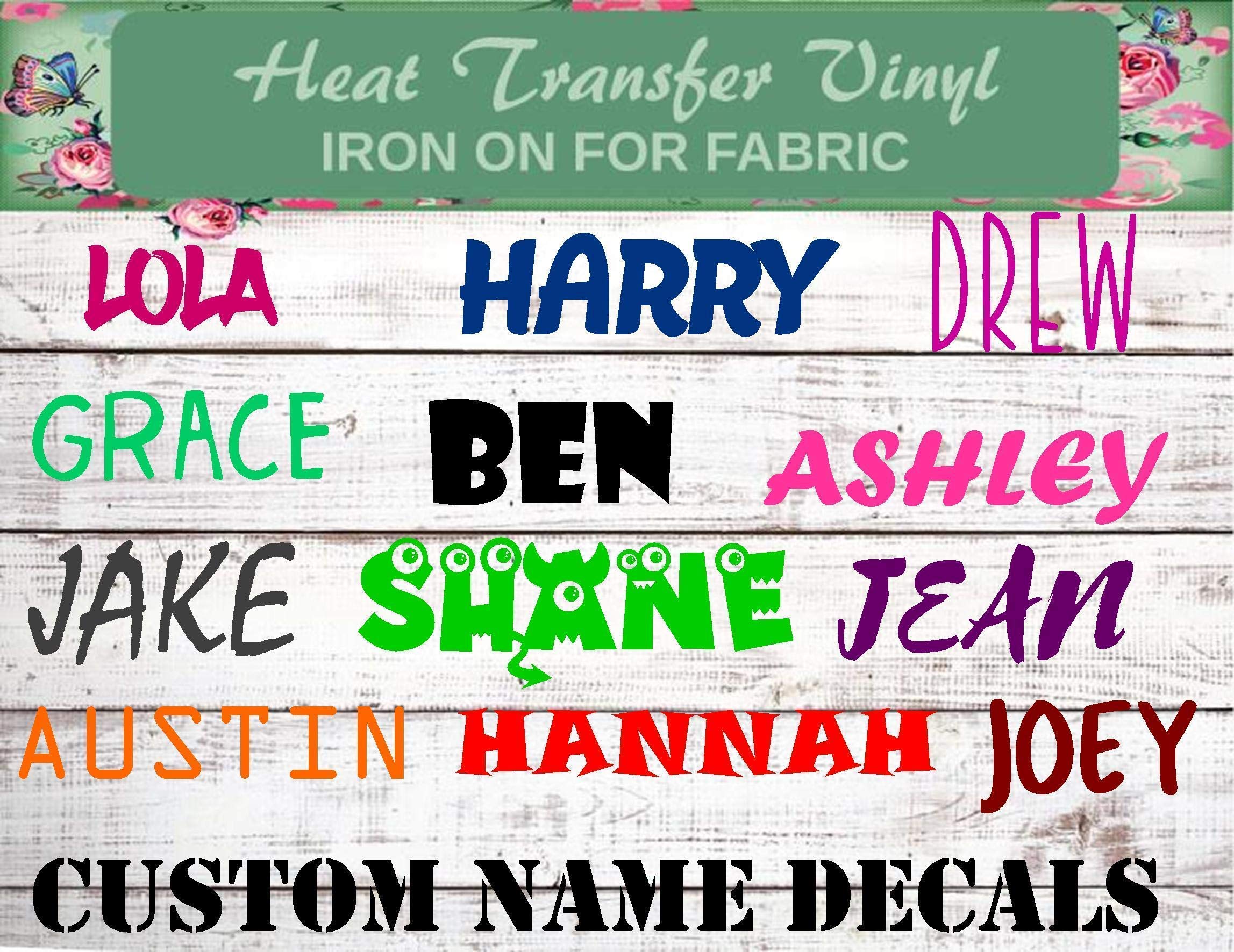 Custom Name Iron On Patches - Personalized Iron On Decals for Shirts, Kids Birthday & Back to School - DIY Name Labels for Clothing, Team Uniforms & Gifts