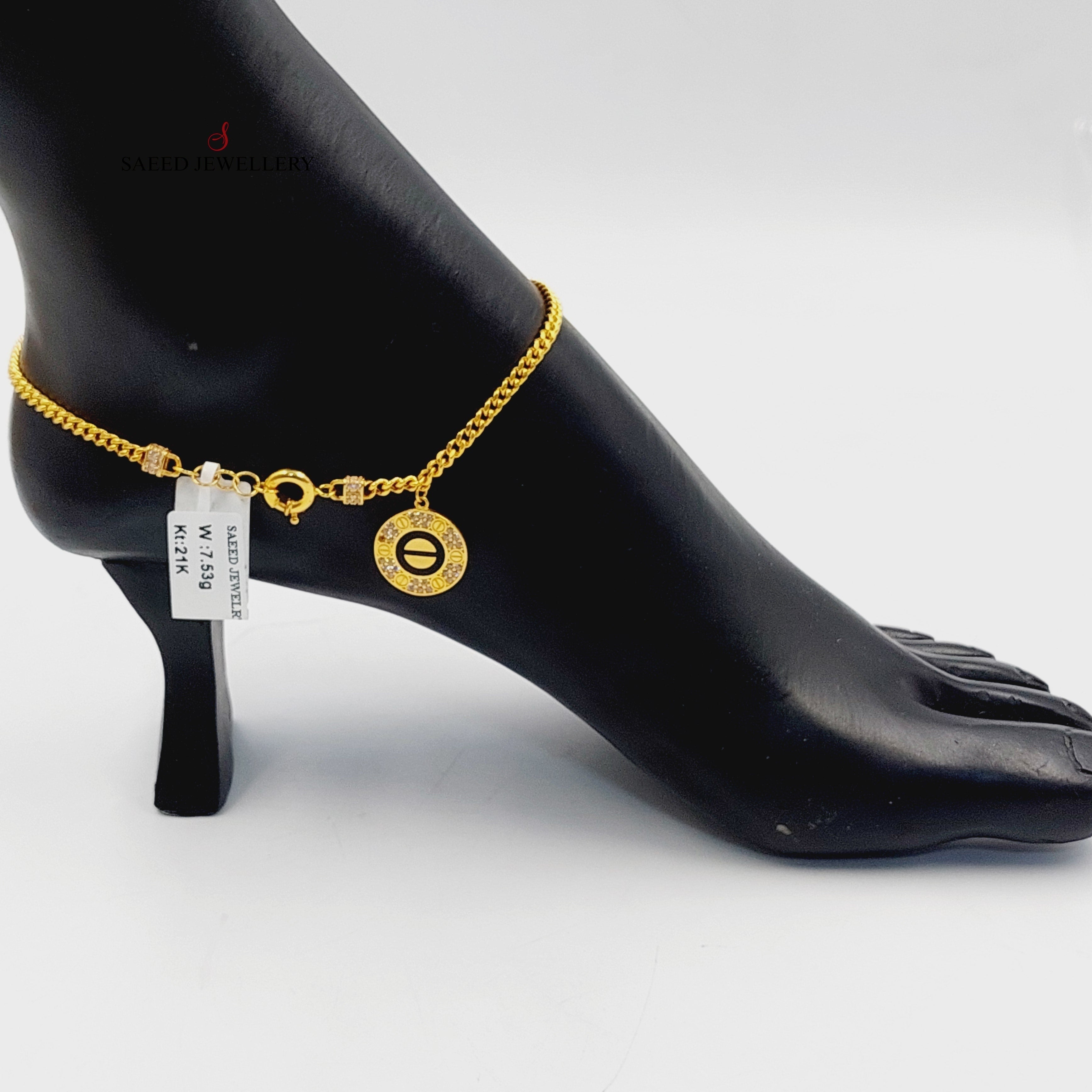 Elegant Enameled & Zircon Studded Virna Anklet - Perfect for Beach Weddings, Summer Parties & Boho Fashion