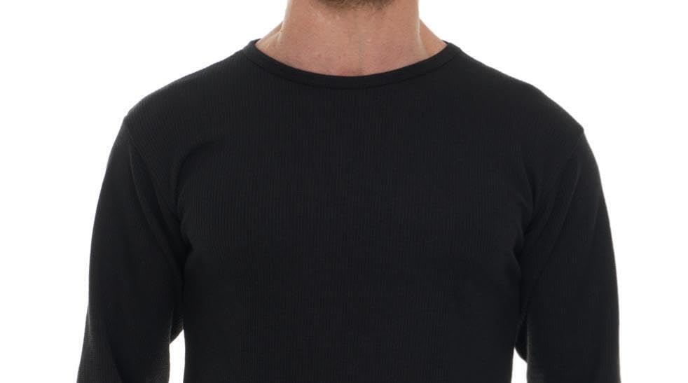 2-Pack Men's Thermal Underwear Set - Cotton Base Layer Long Johns Top & Bottom for Winter, Cold Weather - Solid Colors - Ideal for Skiing, Hiking, and Outdoor Activities