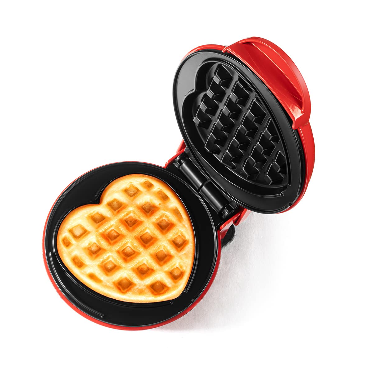Non-Stick Heart Waffle Maker - 4-inch Mini for Breakfast & Snacks