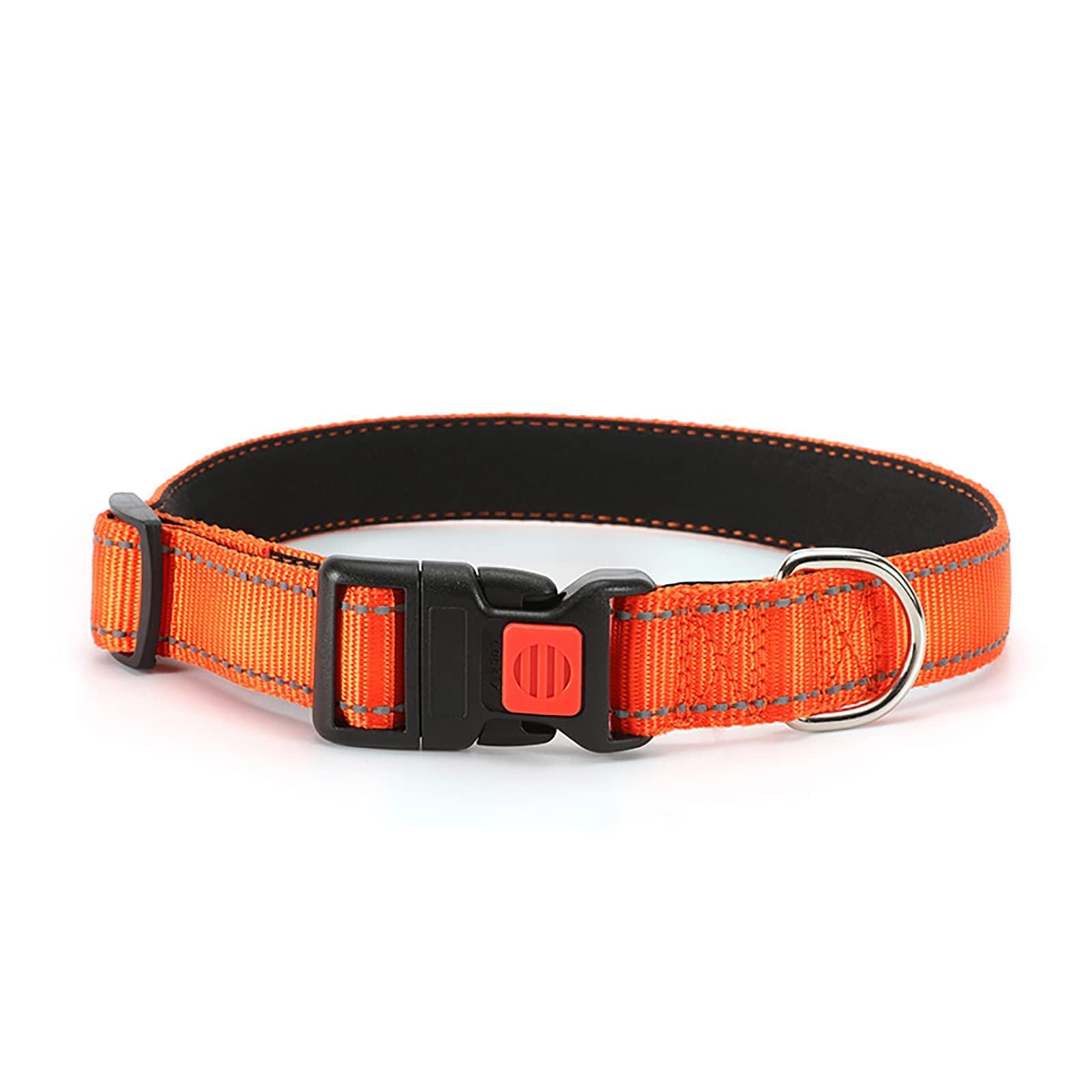 Reflective Adjustable Dog Collar - Ultra Soft Breathable Neoprene Pet Collar with Quick Release Buckle for Small Medium Large Dogs - Perfect for Night Walks & Outdoor Adventures