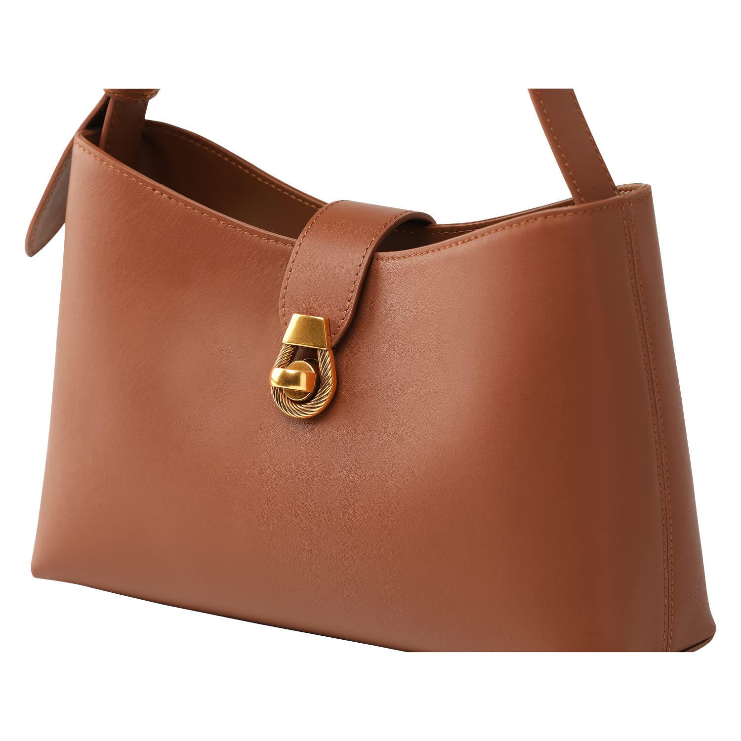 Stylish C.Paravano Women's Shoulder Bag - Glossy PU Leather Tote with Secure Zipper Closure | Hobo Handbag & Underarm Purse | Perfect for Work, Travel & Everyday Use