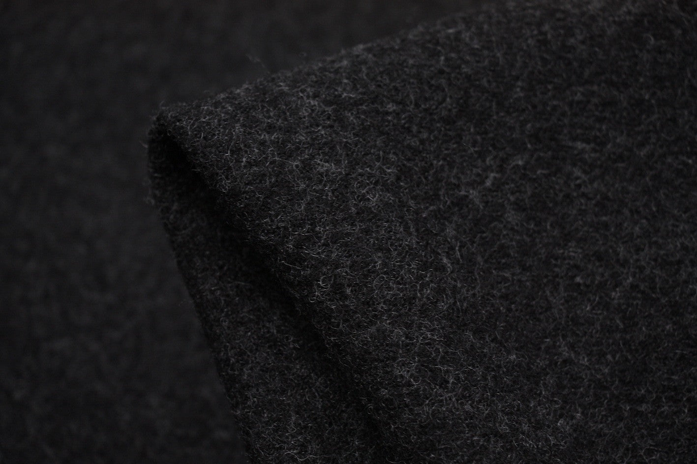Premium Charcoal Tepore Marle Boiled Wool Fabric - Soft & Warm Material for Cozy Winter Clothing, Blankets & Home Decor