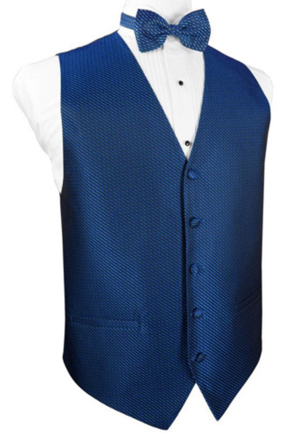 Royal Blue Venetian Wedding Prom Tuxedo Vest & Bow Tie Set for Men - Elegant Formal Attire for Weddings, Proms, Black Tie Events & Special Occasions