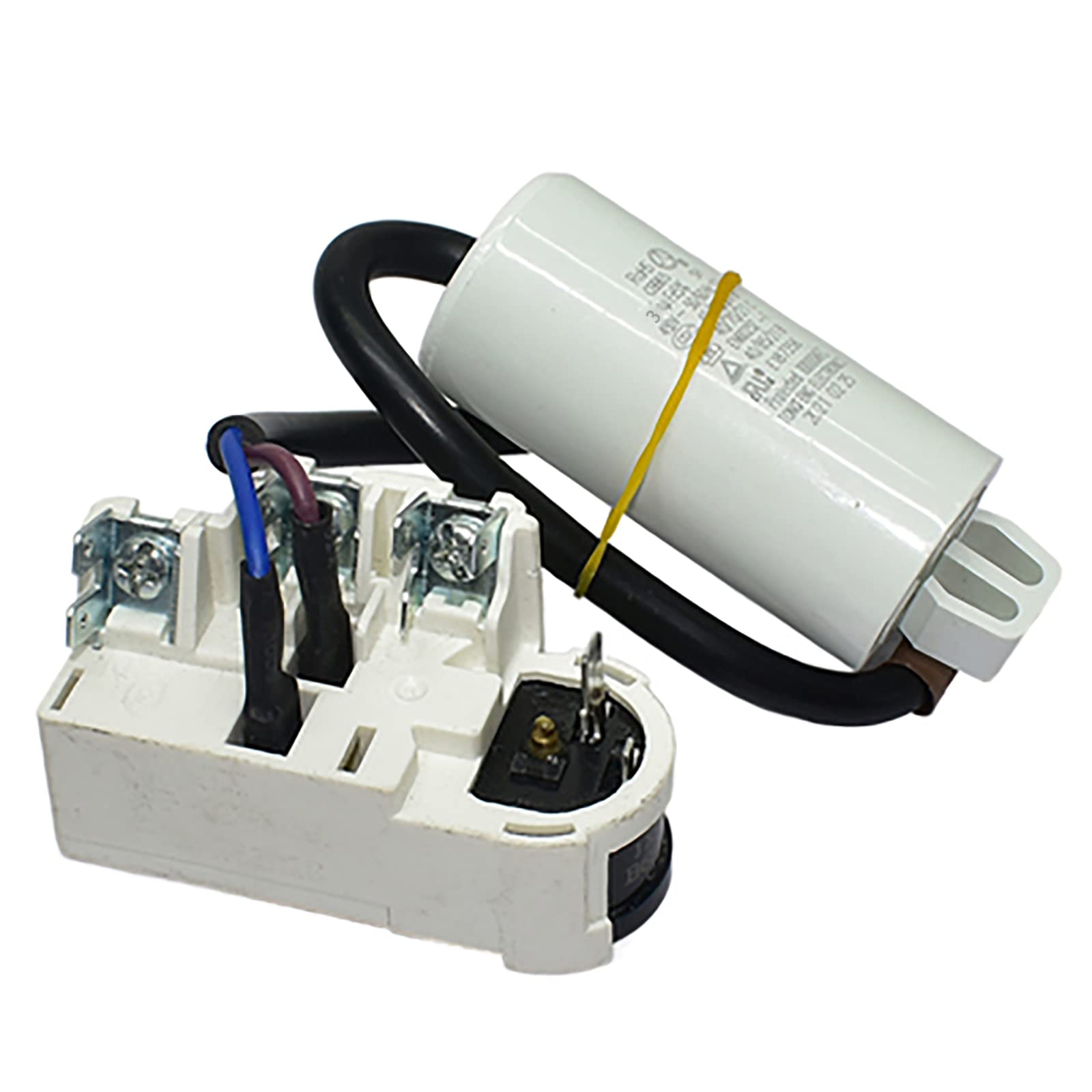 NUHFUFA TY-QZ-109 3uF Refrigerator Starter Capacitor with Overload & Overheat Protection - Compatible with Haier Freezer Compressor - Perfect for Refrigerator Repair & Maintenance