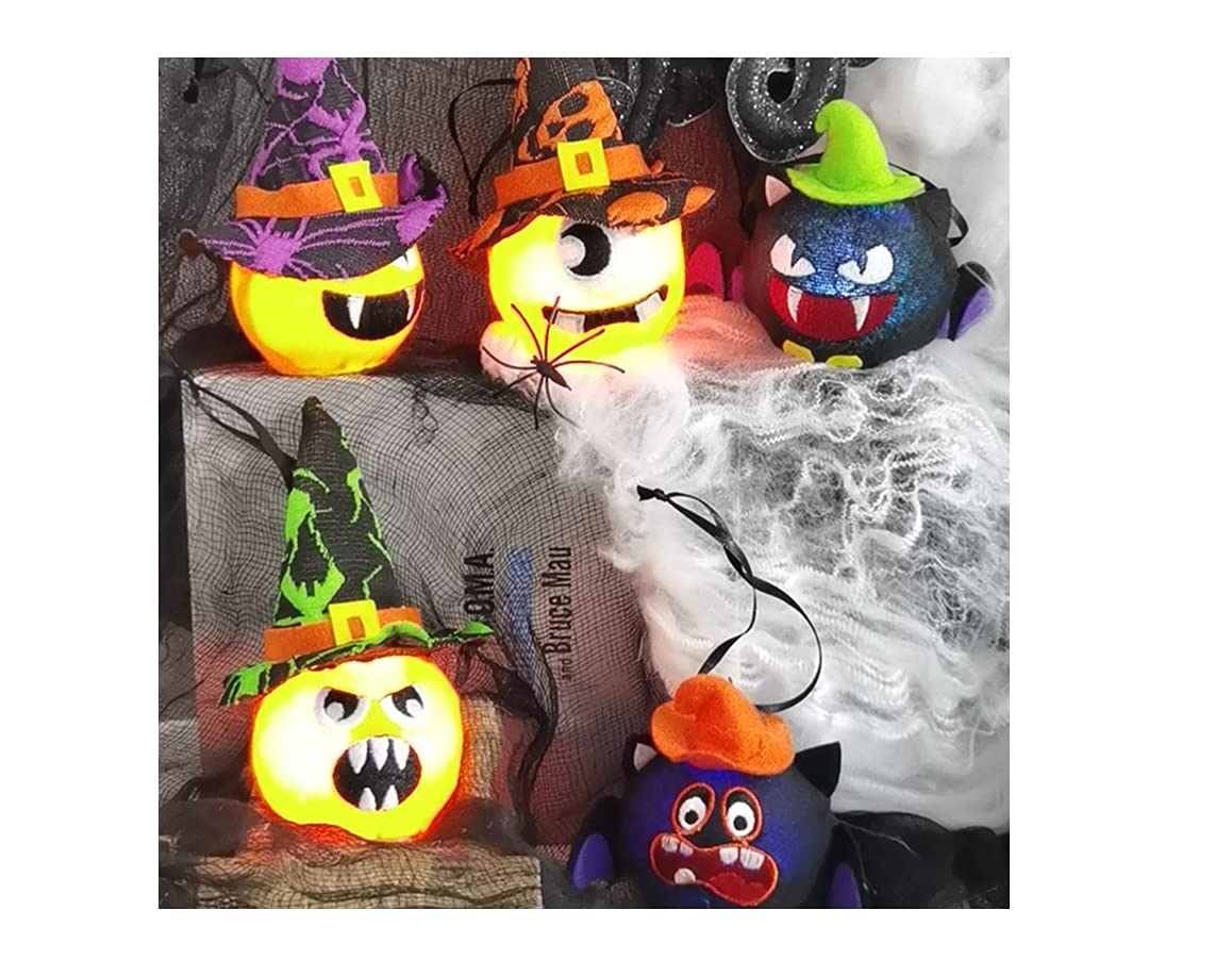 Halloween Pumpkin String Lights - Little Devil LED Lights for Indoor & Outdoor Decor, Patio, Garden, Yard - Spooky Eyes & Bats Design - Perfect for Halloween Party, Home Decoration, Porch Lighting (One Size)