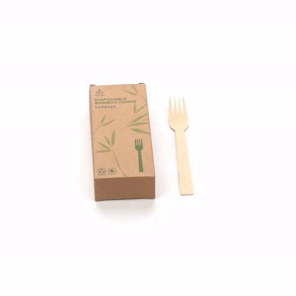 Eco-Friendly Bamboo Disposable Forks - 24 Count, 7 Inch Natural Bamboo Cutlery for Parties, Picnics & Travel - Sustainable & Biodegradable Utensils