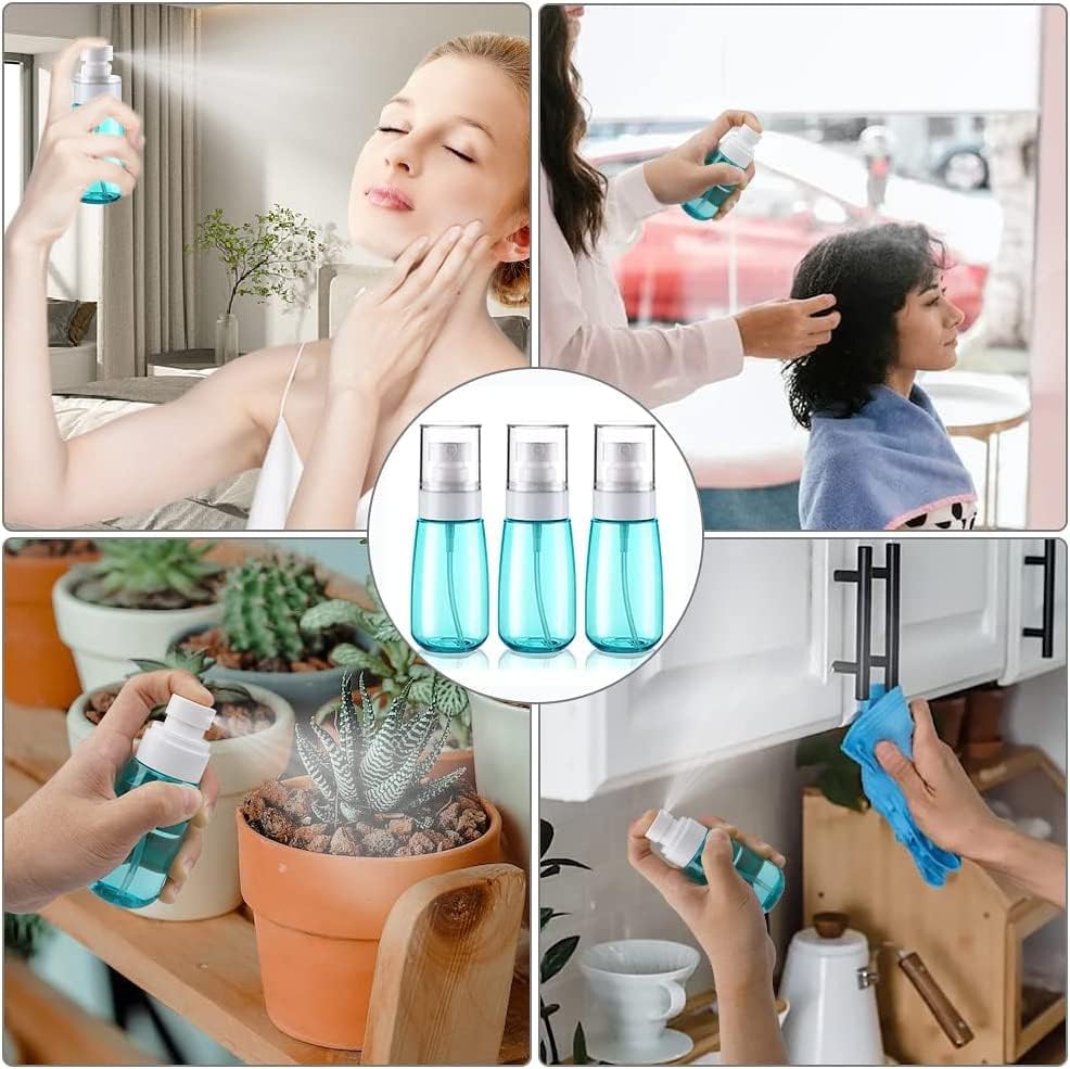 Wrixty 3oz (100ml) Fine Mist Spray Bottle - Empty Refillable Travel Size for Essential Oils, Hairspray, Makeup & Skincare | Leakproof Airless Cosmetic Container for Perfume, Toner & Face Mists | Perfect for Travel, Gym & Home Use (2-Pack)
