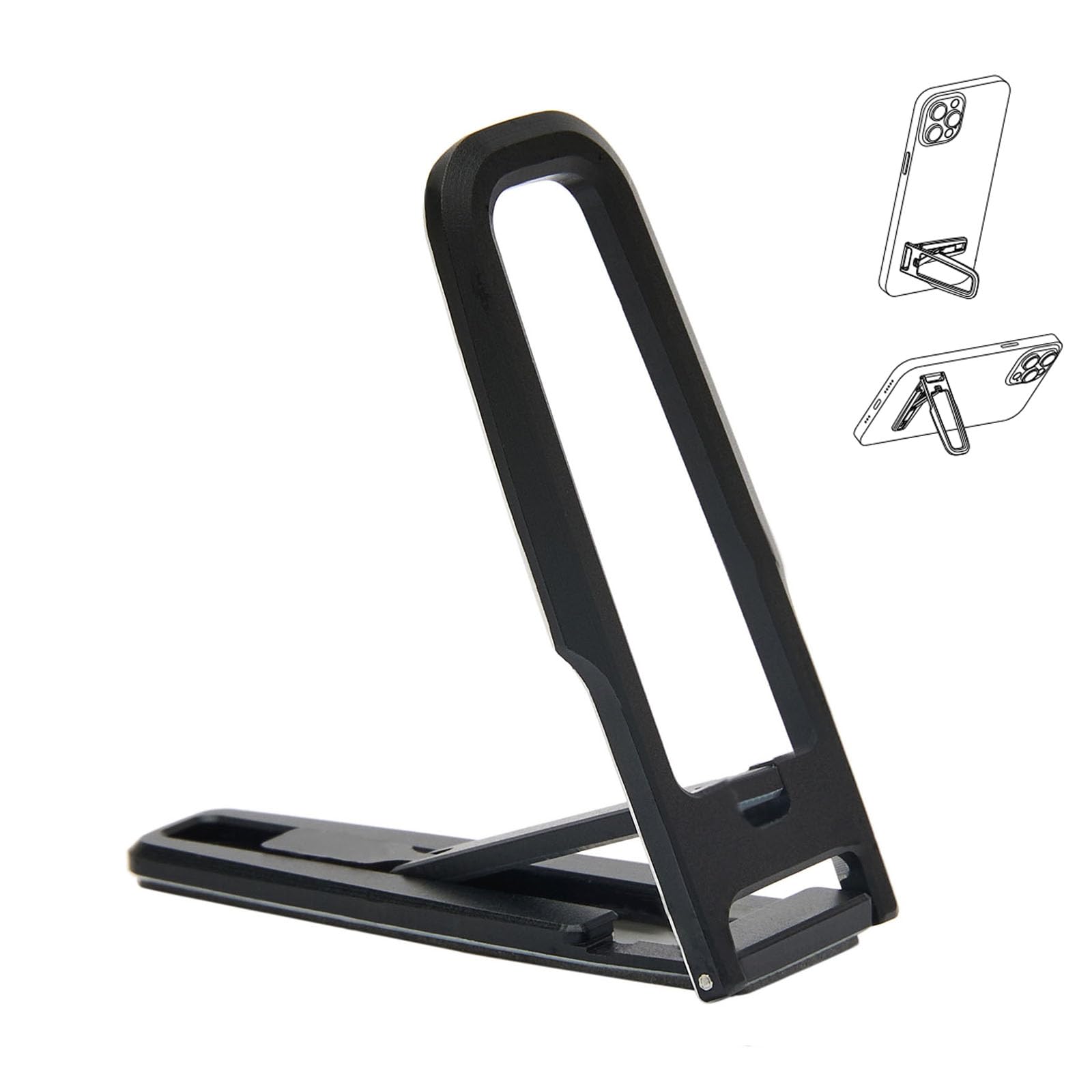 Ultra-Thin Foldable Adjustable Phone Kickstand - Multi-Angle Metal Phone & Tablet Holder with Strong Adhesive for Desk, Car, Bed - Perfect for Watching Videos, Gaming, and Video Calls