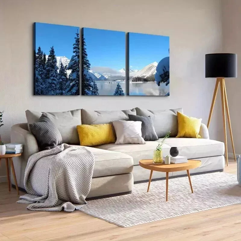 3-Piece Winter Landscape Wall Art Set - Framed Canvas Prints 50x70cm | High Quality Australian Made | Ready to Hang | Perfect for Living Room, Bedroom & Office Decor