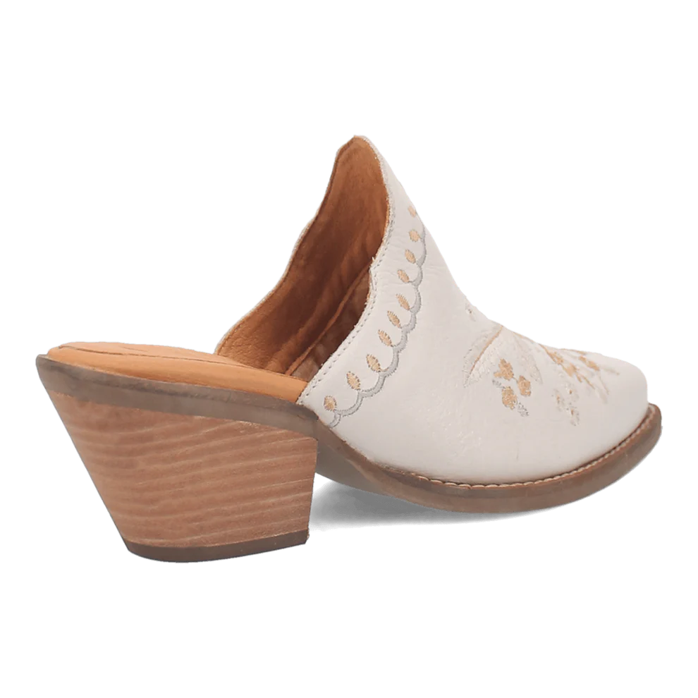 Wildflower Lad Mule with Embroidered White Design - Comfortable Slip-On Shoes for Men, Casual & Outdoor Wear