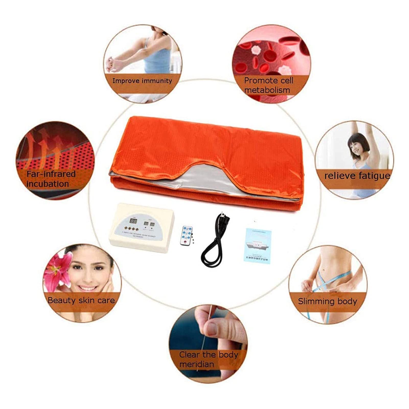 Premium Infrared Sauna Blanket for Weight Loss & Detox - 2 Zone Heating with Remote Control - Professional Slimming Therapy for Anti-Aging & Relaxation - Perfect for Home Spa, Post-Workout Recovery & Stress Relief
