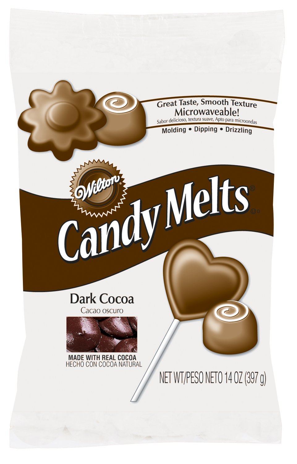 Wilton Dark Chocolate Candy Melts - Premium Cocoa Baking Chips for Candy Making, Cake Decorating & DIY Desserts