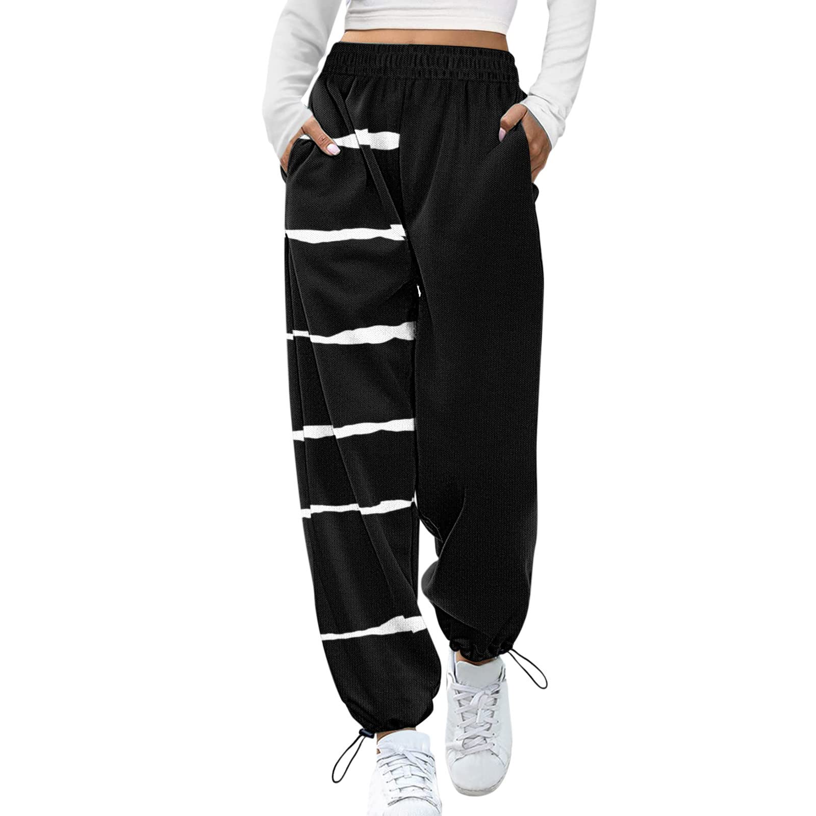 Women's Business Casual Pants with Pockets - Comfortable Athletic Sweatpants for Work & Lounge - Printed Trousers in Plus & Long Sizes - Perfect for Office, Travel & Yoga