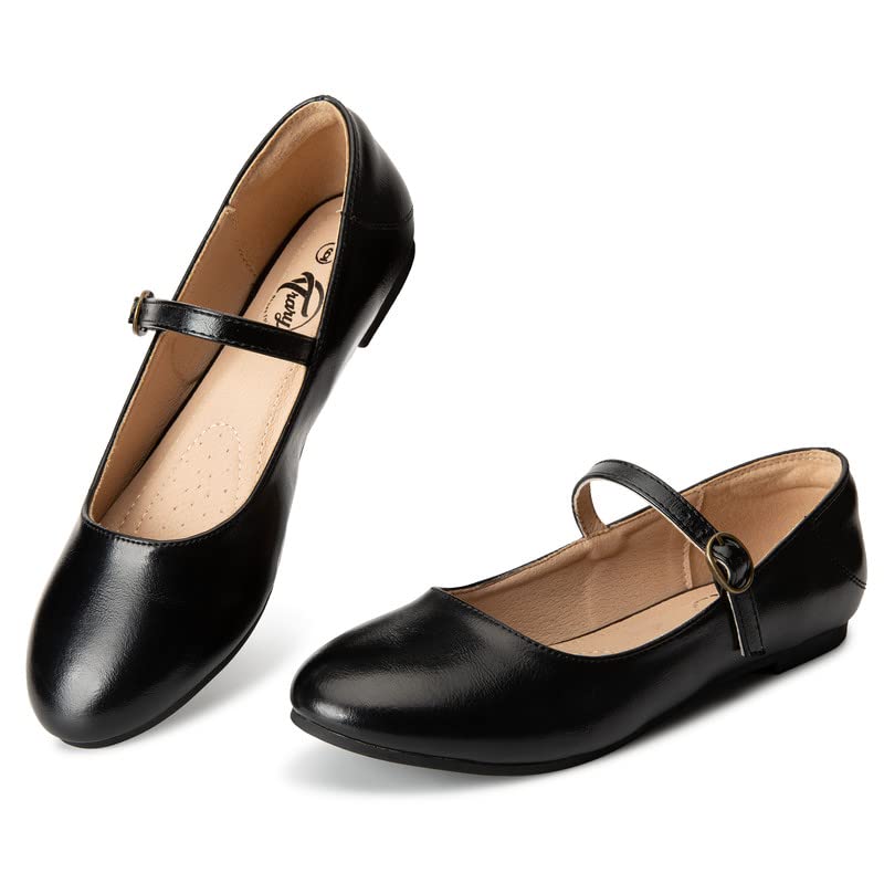Trary Mary Jane Shoes for Women - Comfortable Ballet Flats with Low Heel | Dressy & Casual Women's Shoes for Work, Office, and Everyday Wear