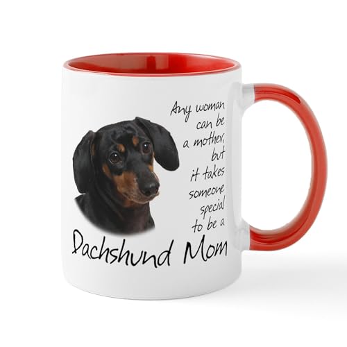 White/Red Inside - Dachshund Mom Mug