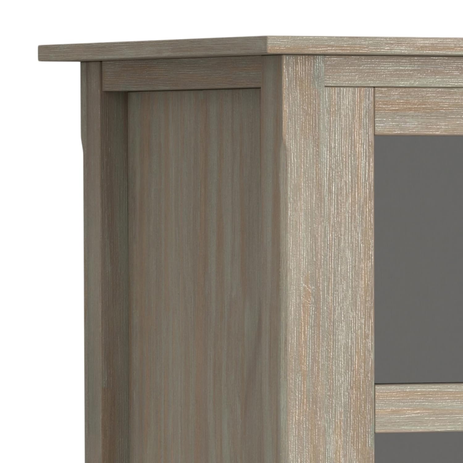 SIMPLIHOME Avalon 12-Bottle Solid Wood Wine Rack Cabinet - 23 Inch Wide Contemporary Storage for Wine Bottles in Distressed Grey Finish | Perfect for Living Room, Dining Room, Kitchen & Home Bar Decor