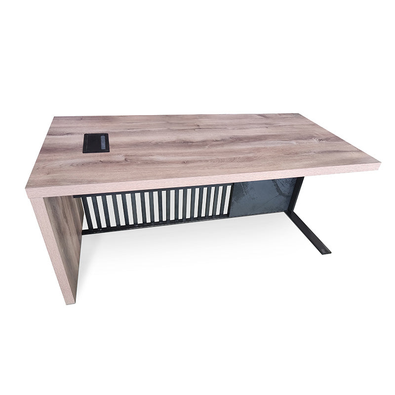 AFTAN BLACK HAWK Limited Edition Executive Desk with Pedestal & Left Mobile Return - 180cm Warm Oak & Black Finish - Premium Office Furniture for Home & Business Workspaces