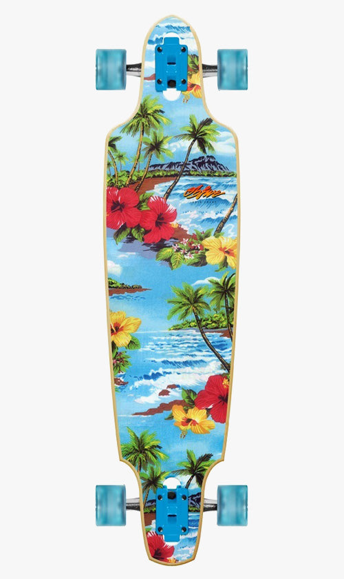 OBfive Paradise City Drop Through Longboard Skateboard 38 Inch - Perfect for Commuting, Cruising & Downhill Riding