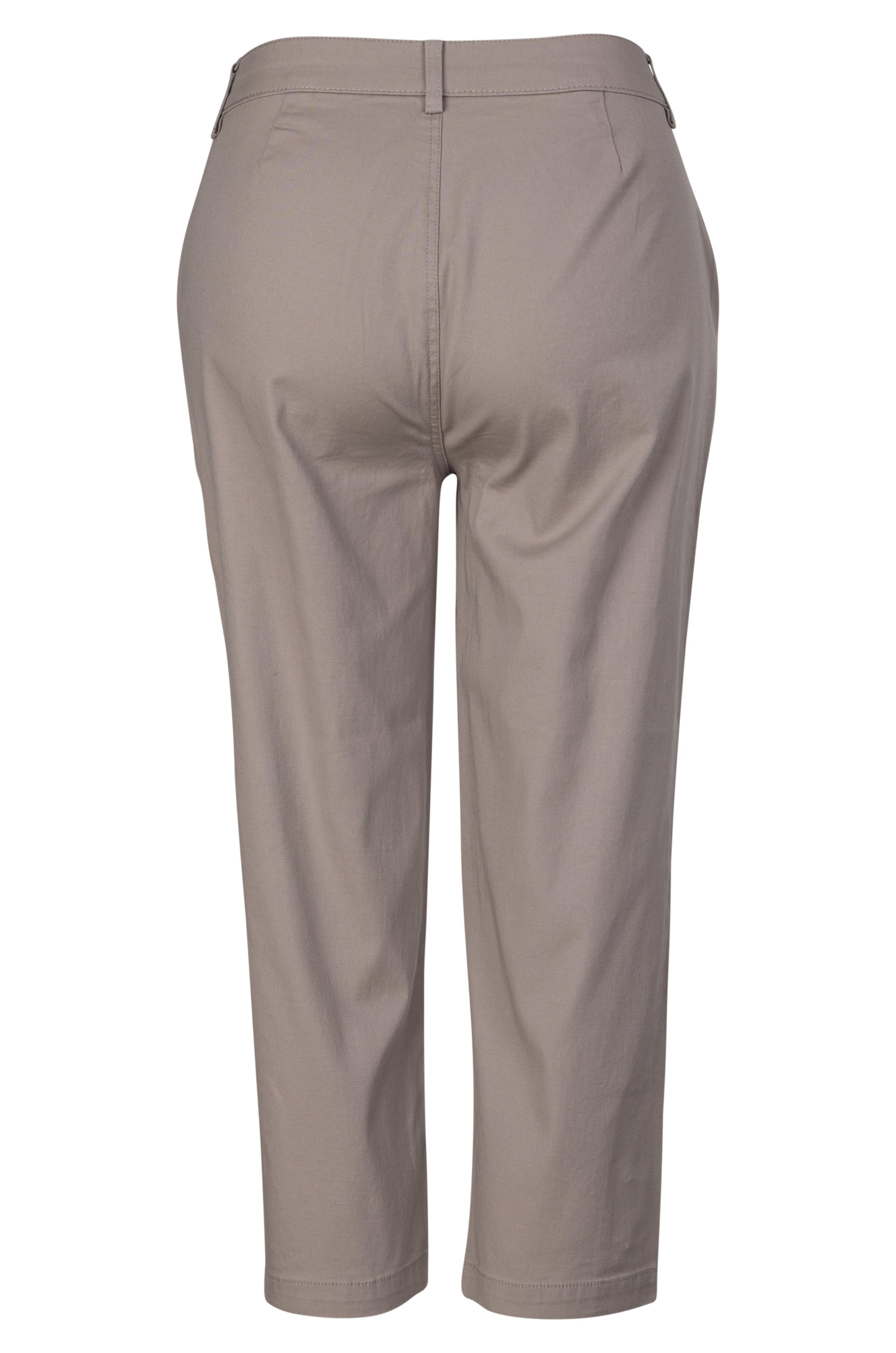 Mid Calf Pants with Hem Detail | LATTE | 6813A1 | Stylish Casual Pants for Women, Perfect for Office Wear and Everyday Outfits