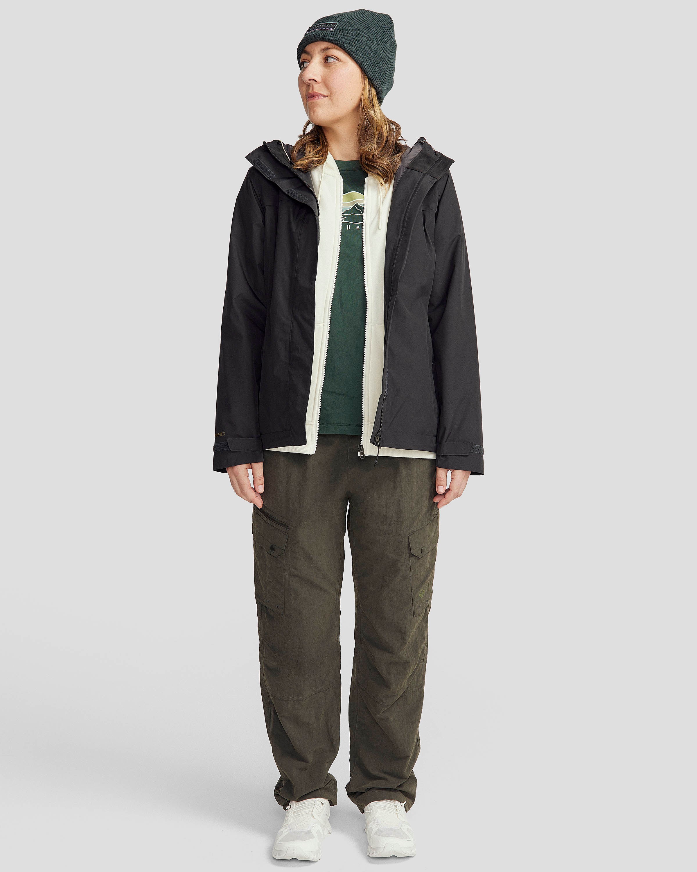 Women's Bealey 2L GORE-TEX® Waterproof Rain Jacket - Black Stingray - Lightweight Windproof Outdoor Shell for Hiking, Camping & Travel