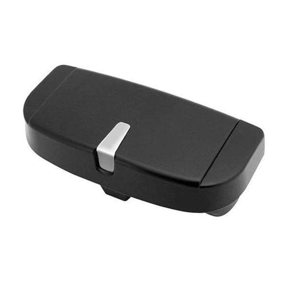 Universal Car Glasses Holder - Sun Visor Storage Box for Eyewear & Cards - Black - Perfect for Road Trips & Daily Commute