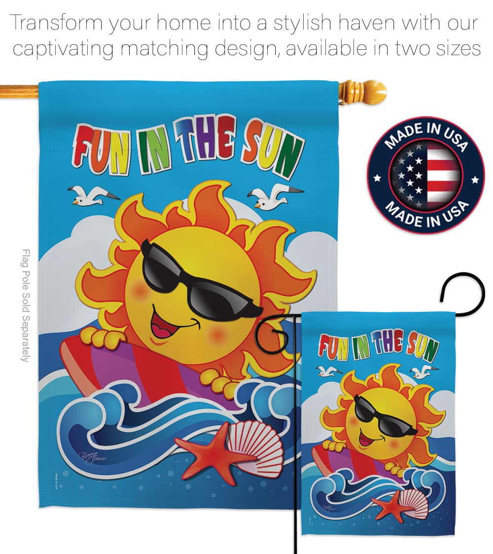 Breeze Decor Fun in The Sun Vertical Garden Flag 13x18.5in - Perfect for Summer Patio Decor
