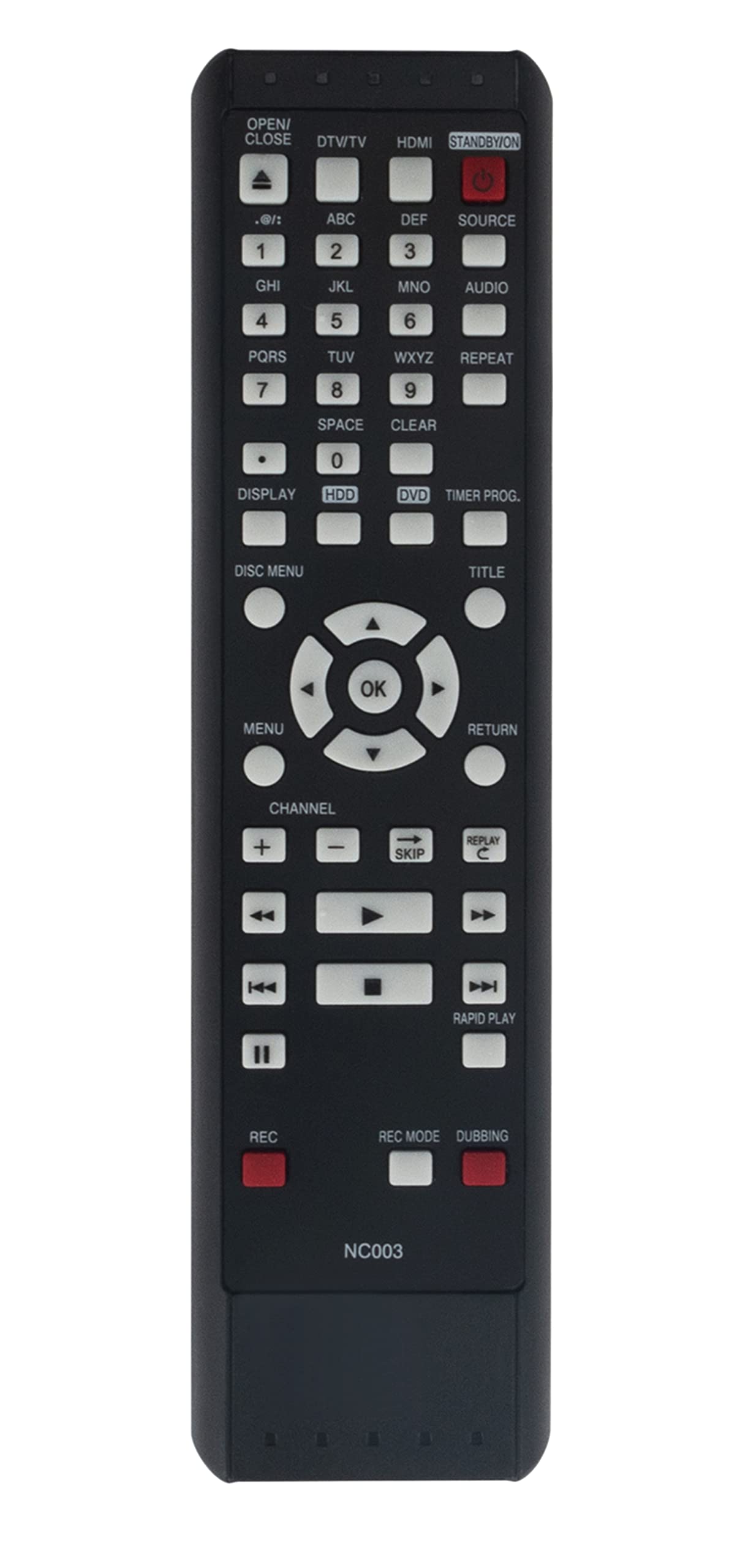 Replacement Remote Control for MAGNAVOX DVD Recorder MDR515H/F7 MDR533H/F7 MDR535H/F7 MDR537H/F7 MDR557H/F7 DVD/HDD Player - Perfect for Home Entertainment & Media Playback
