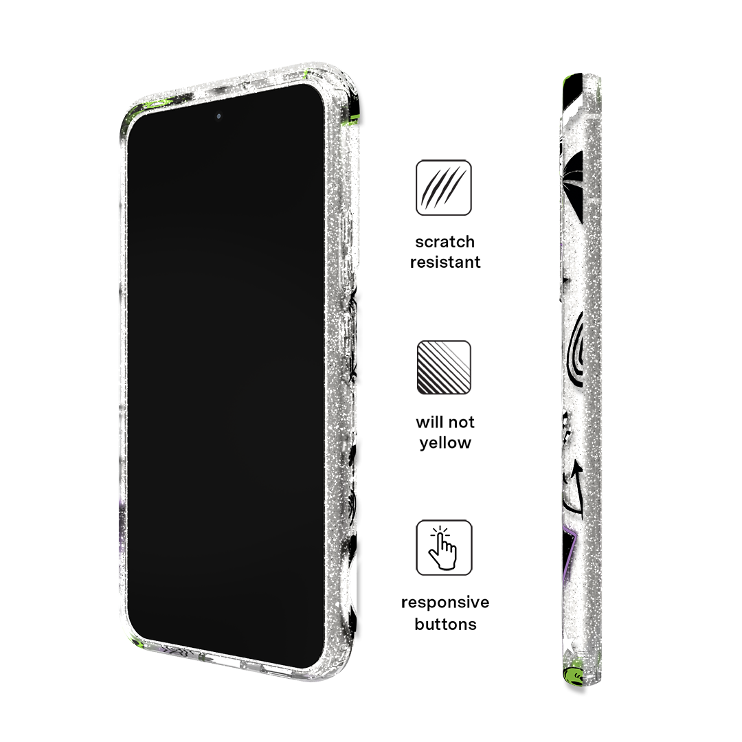 Beetlejuice Ghost with the Most Samsung Phone Case - Trendy Movie Character Protective Cover for Galaxy S23/S22/S21 - Perfect for Halloween, Cosplay & Movie Fans