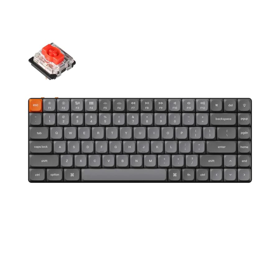 Keychron K3 Max Ultra-Slim Wireless Mechanical Keyboard - Bluetooth 5.1/2.4GHz/Wired, QMK/VIA Programmable, Low Profile Gateron Red Switch, White Backlight - Compatible with Mac/Win/Linux | Perfect for Office, Gaming & Programming