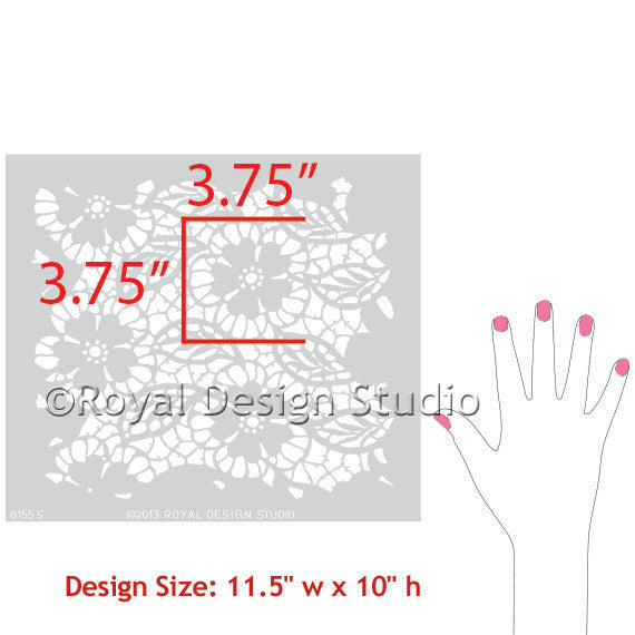 Fleur de Lace Furniture Stencil - DIY Home Decor Stencils for Wood, Walls & Fabric - Perfect for Furniture Painting, Wall Art & Craft Projects