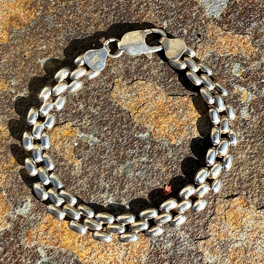 Sterling Silver Mesh Bracelet for Women - Elegant Adjustable Chain Bracelet Jewelry Gift for Her - Perfect for Parties, Weddings & Everyday Wear