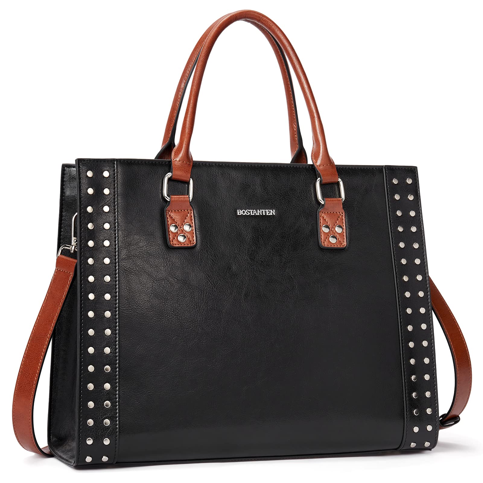 BOSTANTEN Genuine Leather Handbags for Women - Stylish Shoulder Bag, Top Handle Satchel Purse & Spacious Tote Work Bag | Perfect for Office, Travel & Everyday Use