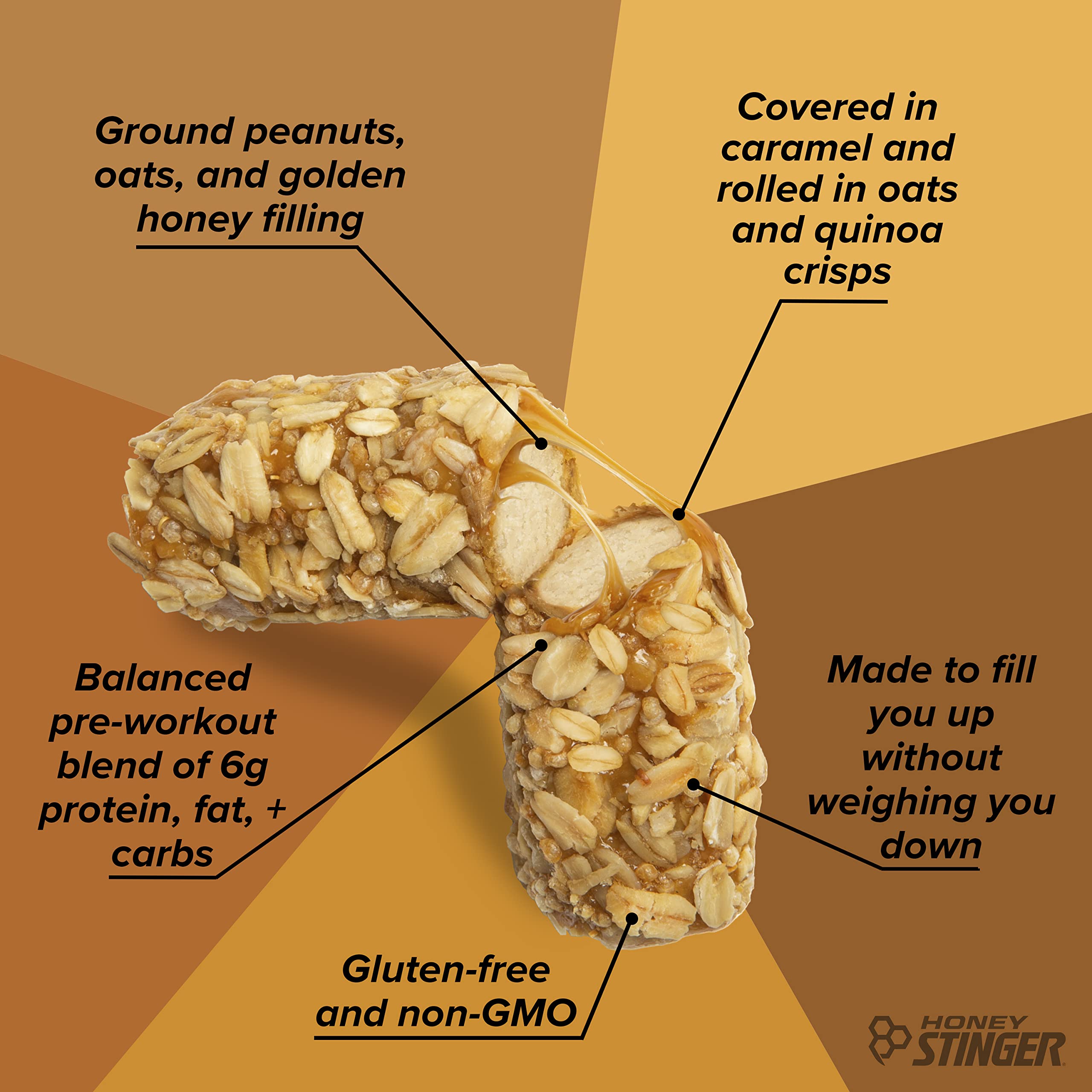 Honey Stinger Oat Honey Bar - 12 Pack | Energy Snack for Workout & Endurance | Gluten Free Protein Bar