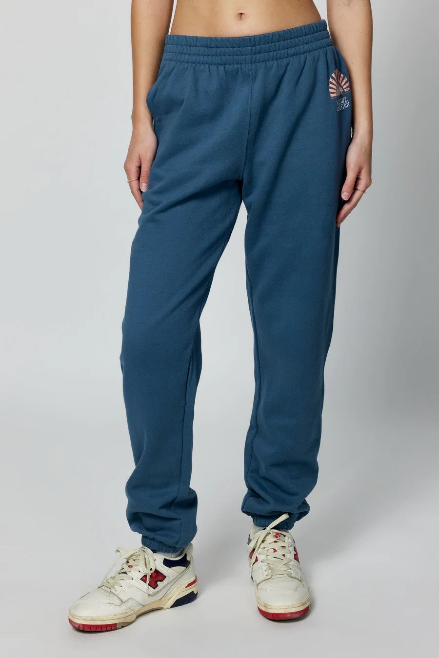 Women's Casual Boyfriend Pocket Sweatpants - Soft Lounge Pants with Sun Design for Yoga, Running, Travel & Home Relaxation