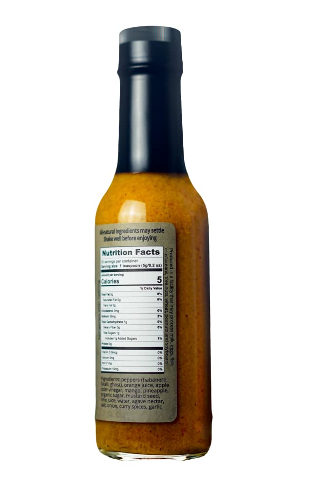 Ghost Island Hot Sauce - Extra Hot Caribbean Style Pepper Sauce with Habanero, Bhut Jolokia & Fattali Peppers | All-Natural, No Preservatives, Extract-Free | Made in USA | 5 fl oz Bottle | Perfect for Tacos, Wings, BBQ & Spicy Food Lovers