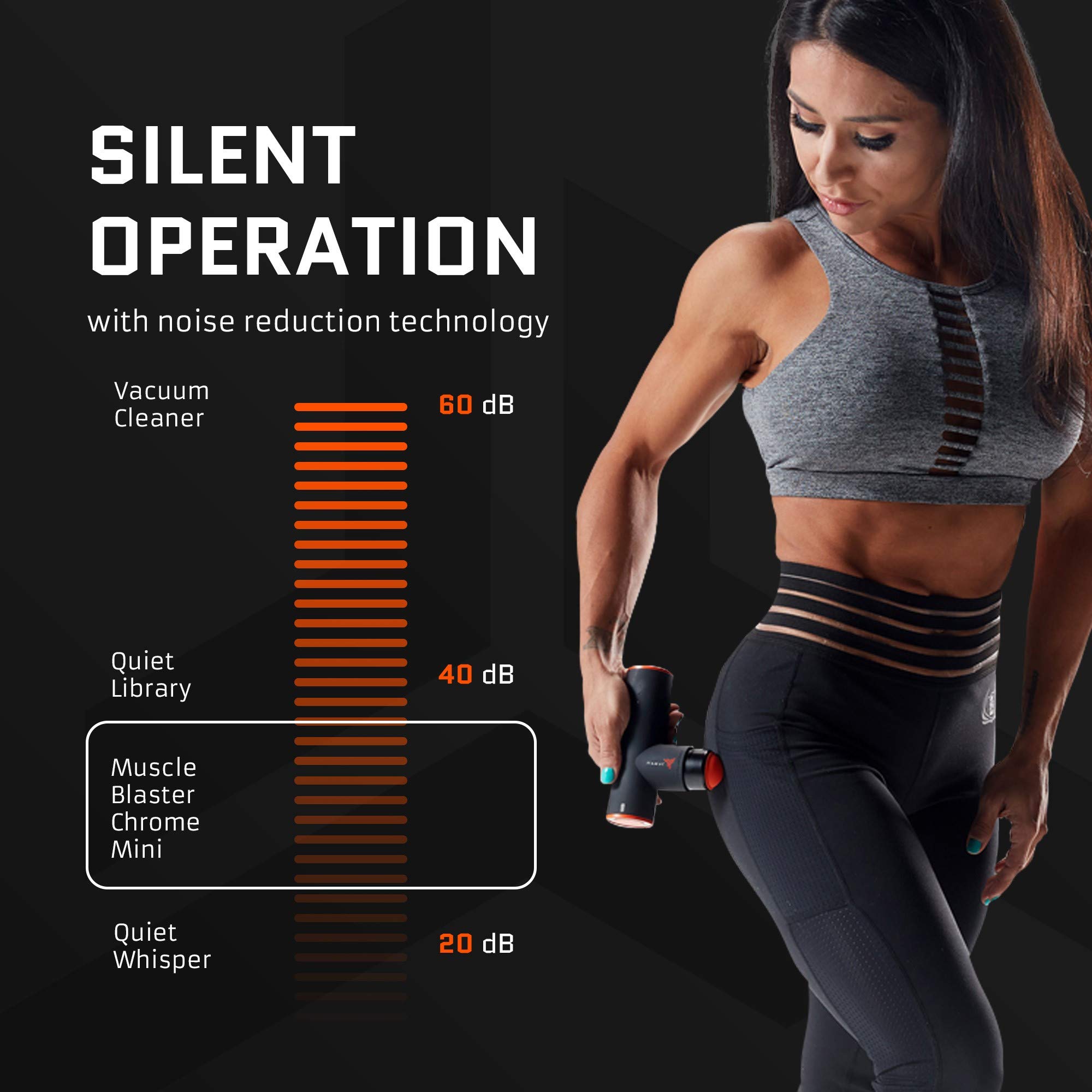 JAWKU Muscle Blaster Mini Cordless Percussion Massage Gun - Rechargeable Deep Tissue Massager for Pain Relief, Ultra Quiet Handheld Vibration Massager for Athletes, Gym Recovery, Back & Neck Pain - Portable Muscle Stimulator for Home & Travel Use