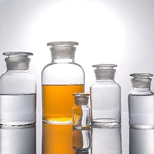 COMETEK 125ml Wide Neck Laboratory Reagent Bottle with Glass Stopper - Durable Soda Glass for Chemistry Experiments & Science Labs - Perfect for Storing Acids, Solvents & Chemical Solutions