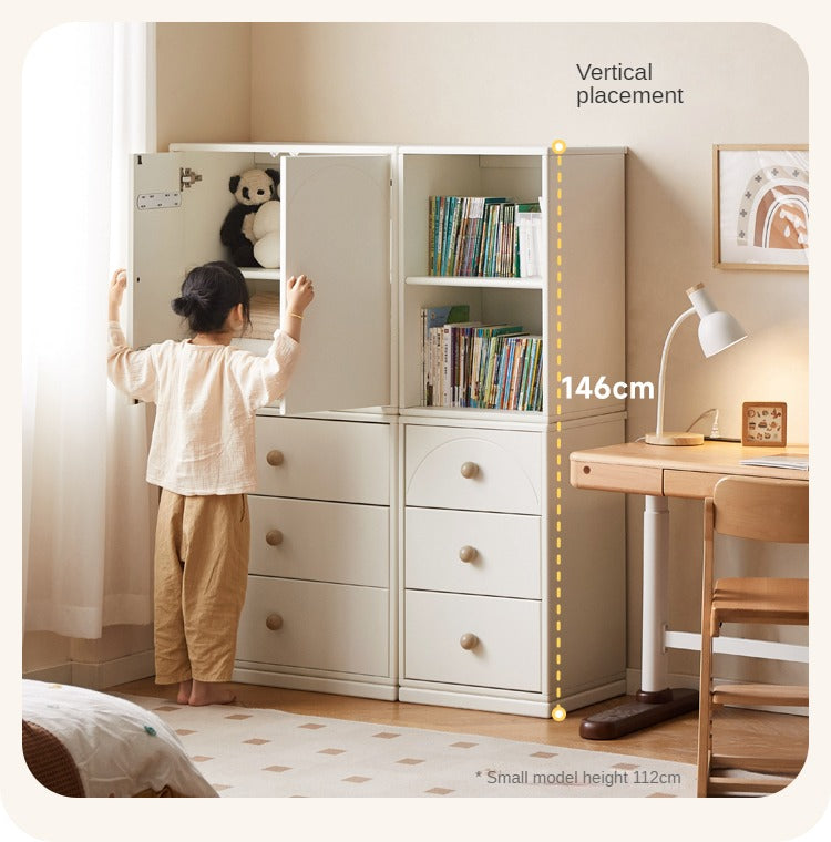 Pine Solid Wood Cream Kids Dresser with 5 Drawers - Nursery Storage Cabinet for Baby Clothes & Toys - Perfect for Bedroom, Playroom & Daycare Organization