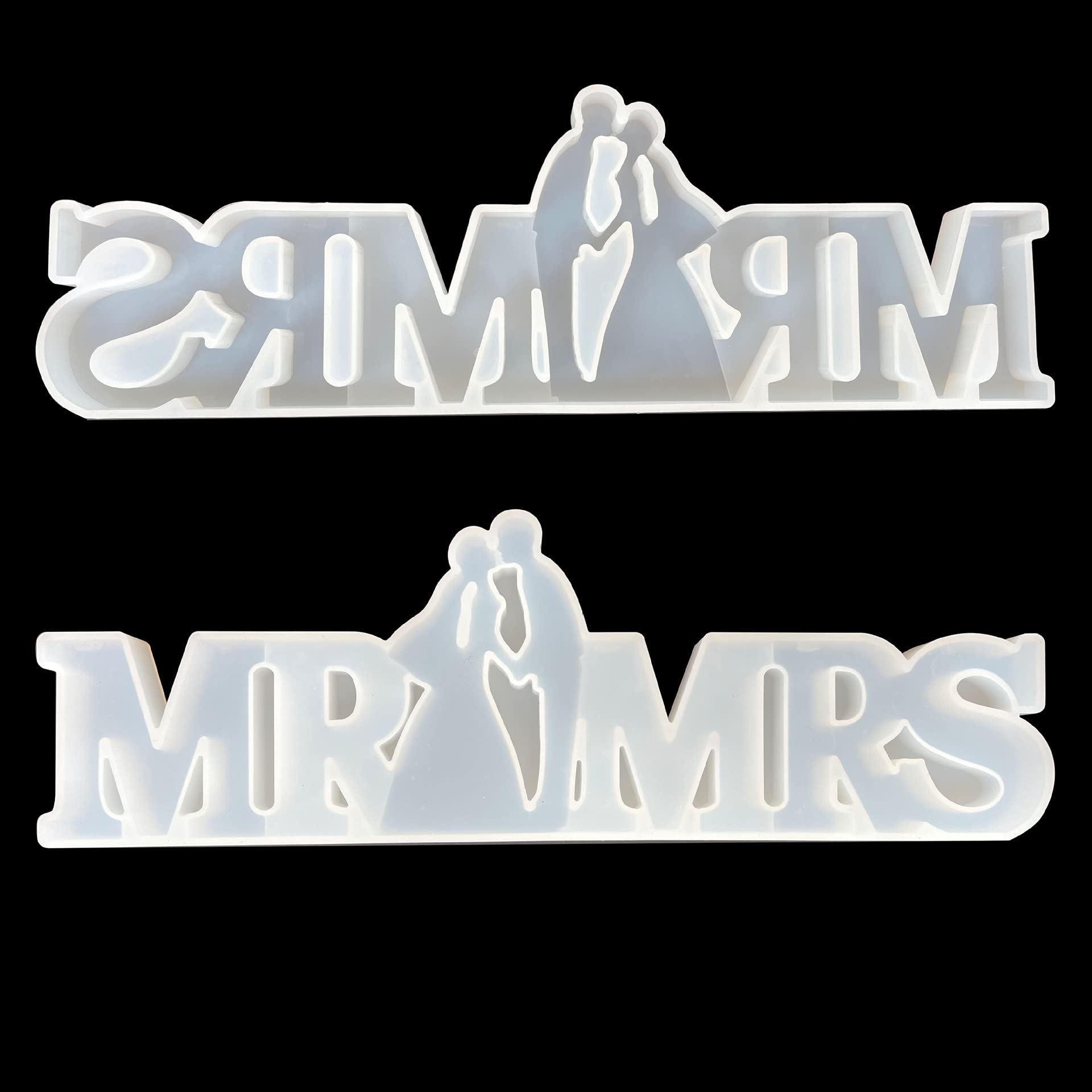 Yalulu Mr & Mrs Resin Casting Mold - Epoxy Silicone Letter Molds for Wedding Decor, Party Signs & Home Decoration - Perfect for DIY Table Name Plates, Anniversary Gifts & Craft Projects