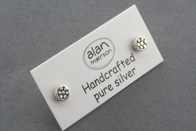 7 Dot Circle Stud Earrings - Pure 925 Sterling Silver for Women - Perfect for Everyday Wear, Parties & Gifts